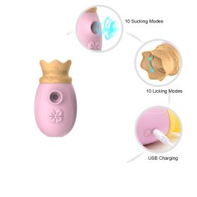 Female Oral Tongue Simulator; 10 Frequency Clitorial Sucking Toy; Handheld Vibrator G-Spotter Stimulator for Women with Remote Clitorial Sucking Seix