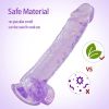 Crystal Realistic Giant Dildo Silicone Adult Sex Toys for Women;  9 Inch Body-Safe Material Huge Dildo with Strong Suction Cup;  Curved Shaft and Ball