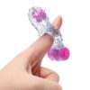 Longer Ejaculation Dual Pleasure Silicone Vibrator G-Spot Massager Clit Stimulator Penis Cock Ring Sex Toys For Men Male (Purple)