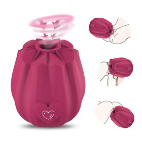 Sucking Rose Vibrating Stick Sexy Tongue Licking Rose Sucker Vibrating Stick Female Masturbation Device (Color: purple)